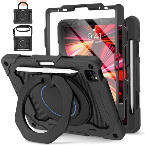 ROISKIN for iPad Pro 11 Kids Case (2022-4th / 2021-3rd),iPad Air 5th/4th Generation Case 10.9 Inch 2022/2020,with Screen Protector Stand Pencil Holder,Heavy Duty Shockproof Cover