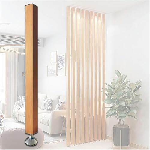 Doghe regolabili in legno divisorio – installazione senza trapano per casa, ufficio, hotel e appartamenti – set versatili di 1/2/4/5/6/8 – ideale per ingresso e bagno privacy