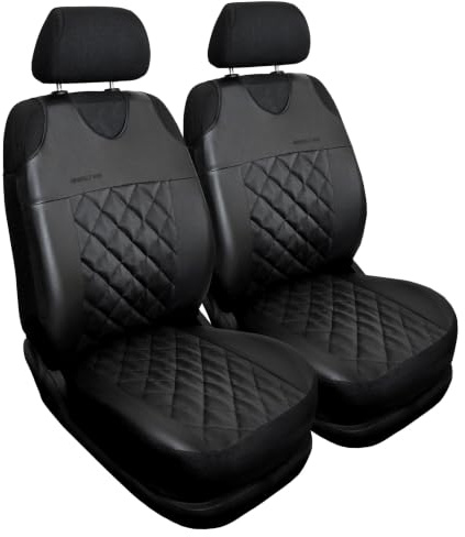 Saferide Autositzbezüge kompatibel mit FIAT 500, 500X, 500L Universal - schwarz T-Shirt Sitzbezüge für Auto, Vordersitze, PKW Schonbezüge