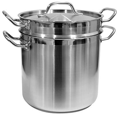 Update International (SDB-12) 12 Qt Induction Ready Stainless Steel Double Boiler w/Cover