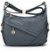 NICOLE & DORIS Damen Schultertasche Weiche Leder Frauen Umhängetasche Handtasche Damen Crossbody Messenger Tasche mit Reißverschluss Grau