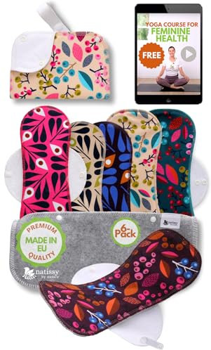 Waschbare Binden Stoffbinden waschbar bio Baumwolle; 6-Pack (Größe L+XL) wiederverwendbare Binden Waschbar MADE IN EU; Waschbare Stoffbinden starke Blutung; Baumwollbinden Damenbinden Menstruation