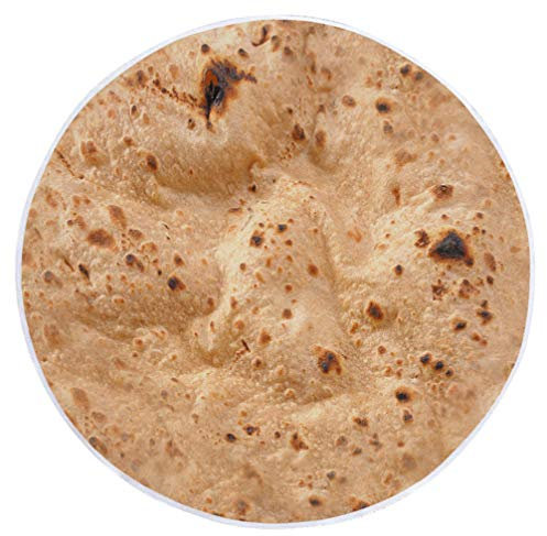 Sticker Superb Plüschdecke Kinder, Kreatives Runde Strandtuch Mexikanischer Kuchen Burrito Wrap Decke Picknickdecke für Reisen Camping Outdoor Partys (Muster 2, Verdicken)