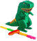 Fax Potato - Pinatas Dinosaurier -Karton Pinata, Stick Und Augenbinde - W43cm X D13cm X H55cm - Grün