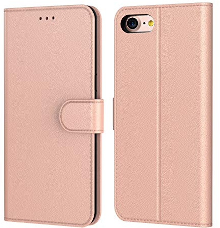 AURSTOR Aurstore Etui Coque pour Iphone Se 2020,Iphone 8,Coque Iphone 7,Protection Housse en Cuir PU Portefeuille,[Ranges Cartes],[Languette Magnétique] pour (Iphone 7/8 (4,7 Pouces), Rose Gold)