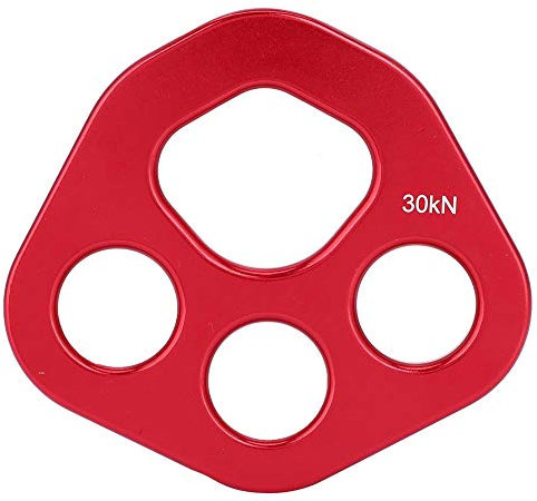 Taidda Placa de rigging, Placa de aparejo placa de aparejo de pata de 4 agujeros para exteriores Escalada en roca Conector de punto de anclaje múltiple Engranaje