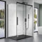 doporro Cabine de Douche Transparent Noir 80x100x195cm Paroi de Douche Montage Réversible avec Porte Coulissante avec Amortisseur et Receveur de Douche Ravenna12K-Plus