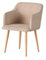 MOF Classic Fabric Tub Chair Wing Back Armchair Sofa Vanity Bedroom Dressing Chair K5 (Beige)