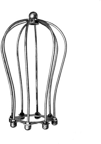Open Style Wire Cage Light Shades, Metal Easy Fit Balloon Cage Lampshades for Ceiling Pendant Light, Wall Lamps (Brushed Silver)