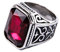 PAURO Homme Bague de Mariage en Zircone Cubique avec Une Grosse Pierre Argent Noir Violet Rouge Taille 62