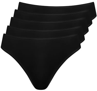 Nur Die 5er Pack String Tanga mehrfarbig aus Baumwolle Stretch Unterwäsche Unterhosen Basic Mehrpack Damen