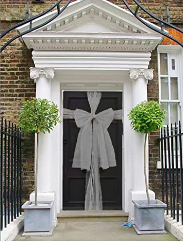 The Chair Cover Company Christmas Decoration Front Door Bow Wedding Traditional 9m To Make Doors Festive (Silver)