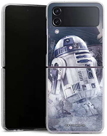 DeinDesign Hard Case kompatibel mit Samsung Galaxy Z Flip4 Schutzhülle transparent Smartphone Handy Hülle Star Wars Roboter Fanartikel