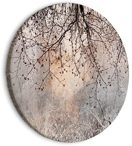 murando - runde Bilder Abstrakt 80x80 cm Leinwandbild 1 tlg Kunstdruck modern Wandbilder XXL Wanddekoration Design Wand Bild Bäume Natur Landschaft wie gemalt b-C-10084-bc-a
