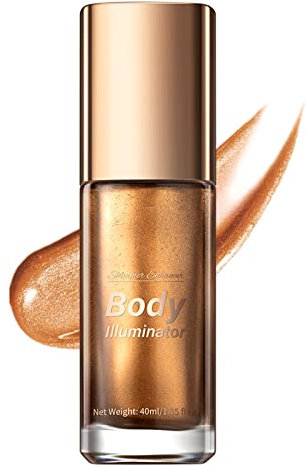 GL-Turelifes Flüssiger Body Highlighter Liquid Illuminator Makeup Shimmer Contour Liquid Face & Body Gloss Makeup Waterproof Moisturizing Beach Sexy Highlighter Gloss Oil (#3)