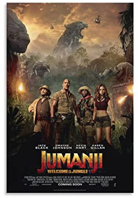 NANXIANG Jumanji Filmposter Dschungel Abenteuer Komödie Film Cover 1 Poster Druck Kunst Wandbild Leinwand Pos