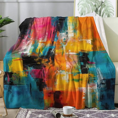 ZDABAOEC Kuscheldecke Flauschig Bunte Decke, Fleecedecke 220x240, Sofadecke & Couchdecke, Weiche Kuschelige Wohndecke Blanket, XXL Groß Decken für Sofa Couch