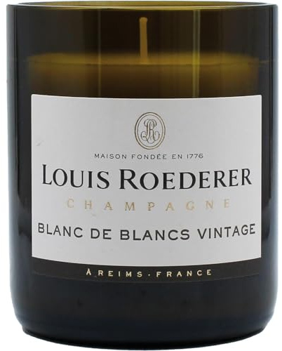 Candlit Innendekoration Kerze in recycelter Flasche Champagner Louis Roederer Blanc de Blanc de Blanc
