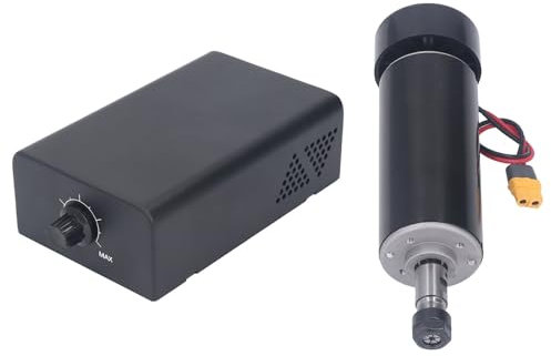Kit de Moteur de Broche CNC, 500 W sans Balais, 12 000 Tr/min, Prise Ue, AC220 V, Refroidi par Air, ER11, Support de Serrage de 52 Mm, pour le Perçage de Gravure DIY