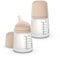 Suavinex, Pack 2 Biberons Anti-Colique Zero Zero, Tétine à Débit Adaptable (A) en Silicone, Bébés +0 Mois et Nouveau-nés, Spécifique Allaitement Maternel, Lait Maternel et Poudre, 180 ml, Light