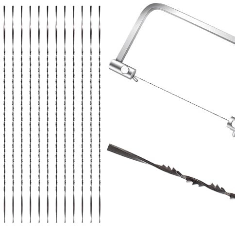 VooGenzek 12 Stücke 7# Dekupiersägeblätter mit Spiralzähnen, Rundsägeblätter, Spiral Scroll Sägeblätter, für Holz Schneiden Sägen Schnitzen (7#)