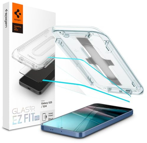 Spigen Galaxy S24 Glas Displayschutz Einfache Installation Glas.tR EZ Fit HD (2 Stück) - AGL07440