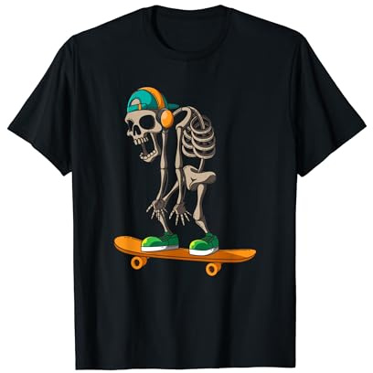 Skateboard Skelett - Lustiger Skater T-Shirt