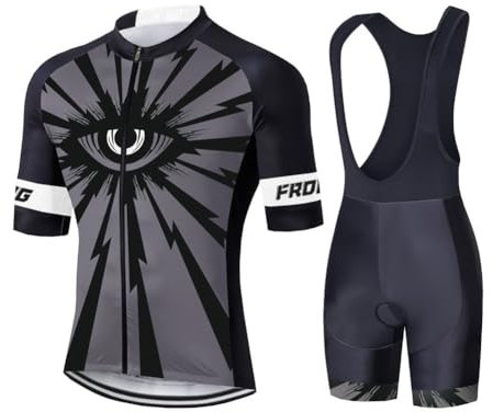UGLY FROG Atmungsaktiv Schnell Trocken Radfahren Kleidung mit Bib Shorts Mit 20D Sitzpolster MTB, Rennrad 2025 Herren Radtrikot Set