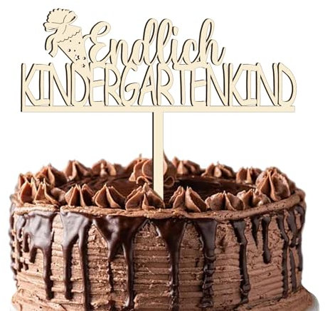 Schulkind Holz Tortendeko, Cake Topper zur Einschulung mit Tortendekoration zum Schulanfang aus Holz