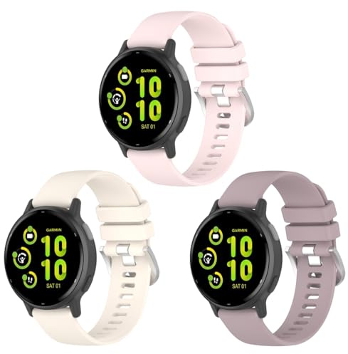 BexidoIera Correa de repuesto compatible con Garmin Venu 3S/Venu 2S/Vivoatcive 4S/Forerunner 255S/265S/Huawi Watch GT4 41 mm pulsera, 18 mm [3 unidades] Correa de repuesto de silicona suave para reloj