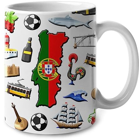Tasse en Céramique Le Portugal Mug Original Mug Tasse Drôle Tasses Expresso 330Ml pour Couple, Collègue, Anniversaire