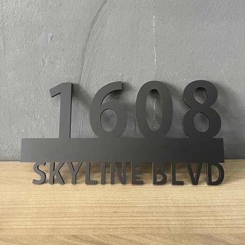 Letrero de número de casa de negro hueco 3D Metal personalizado para exterior con nombre de calle de dirección de tienda hecha placa puerta de dirección personalizada Regalos de inauguración