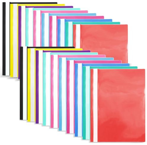 A4-Projektmappen, Kunststoff-Aktenordner, Präsentationsmappen mit transparentem Deckel, Präsentations-Projektmappen, A4-Dokumenten-Organizer, Halter für Büro, Schule, 20 Stück