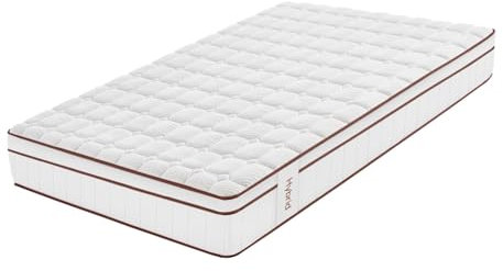 Moonia Hybrid-Matratze, 25 cm, Weiß, mehrere Komfortzonen, Core Spring-Technologie, für Betten geeignet, 90 x 190 cm