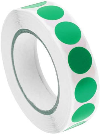 QUARKZMAN Etichette Adesive per Controllo Qualità Inventario 13mm/0,5 Verdi per Magazzino, 1 Rotolo 1000 Pezzi