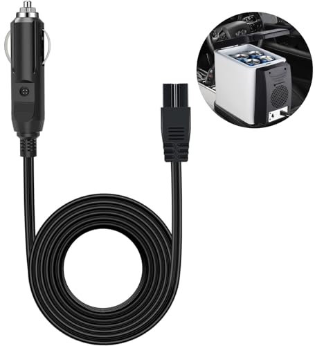 1.8m Car Refrigerator Power Cord, 12V Replacement Car Cooler Cool Box Mini Fridge Lead Cable Plug Wire, Power Adapter Extension Cord for Cigarette Lighters and Electric Automotive Refrigerators
