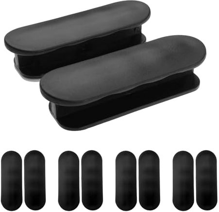 quiodok 8 Stück Kunststoff Möbelgriffe, Selbstklebender Griff, Kunststoff Selbstklebende Türgriffe, Griff Balkontür Außen Ohne Bohren, Schrankgriffe Schwarz für Fenster Glastüren Schubladen Schrank