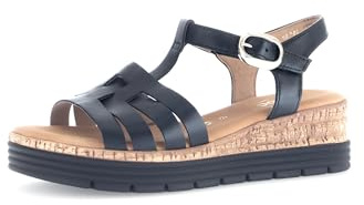 Gabor Damen Riemchensandalen, Frauen Sandalen,Freizeitschuhe,offene Schuhe,Strandschuhe,Sandaletten,Sommersandalen,schwarz (Gold),38.5 EU / 5.5 UK
