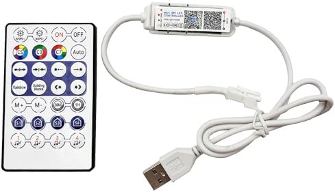 Cleiscry USB 5V WS2812B WS2811 WIFI SPI Musik LED Controller 28Keys Remote SurpLife App Max Control 2048Pixel Smart Led Strip