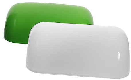 MOLUCKFU Banker Lampenschirm Aus Glas Retro 2 Stück Grüner Weißer Tischlampenschirm Ersatz Für Tischleuchte Schlafzimmer Wohnzimmer