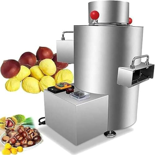 ZHLINGQ Sgusciatrice per Castagne Macchina per Sgusciare Le Castagne Macchina per Sgusciare Le Castagne a Cono Automatico Macchina per Il Taglio Commerciale delle Castagne da 100 kg/H,12V-12blades