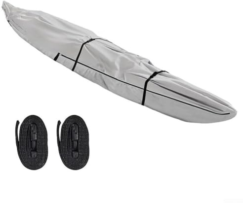 HpLive for KAYAK Cover 420D Oxford for PROTECTION Full Cover for Canoe Boat for KAYAK with Storage Bag, Grey (18 ft)