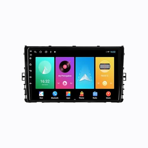Android 13 2 DIN Pantalla Táctil Radio 9 Coche Pantalla para Volkswagen Jetta 7 2018-2022 con Enlace Espejo/Navegación GPS/Radio FM/BT/Mandos Volante/Reproductor Multimedia(6G+128G)