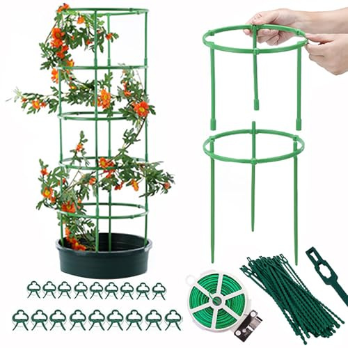 Bogoro Tomaten Rankhilfe Pflanzenstütze Gurken Rankhilfe Mit Verstellbarer | Rankgitter für Tomaten, Gurken,Blumen,Pflanzen,Garten( 4 Set)