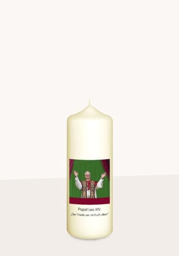 Stumpenkerzen Papstkerze Papst Leo XIV. 17 x Ø 6 cm