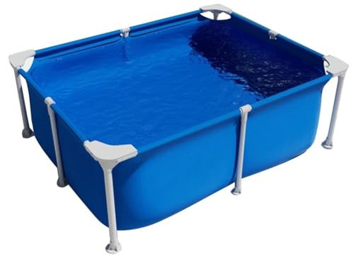Marco Piscina 120-300cm Acero Pro Rectángulo Piscina Elevada Piscina Elevada Rectangular Familiar Piscina Elevada Piscina Exterior Jardín(150 * 105 * 45cm)