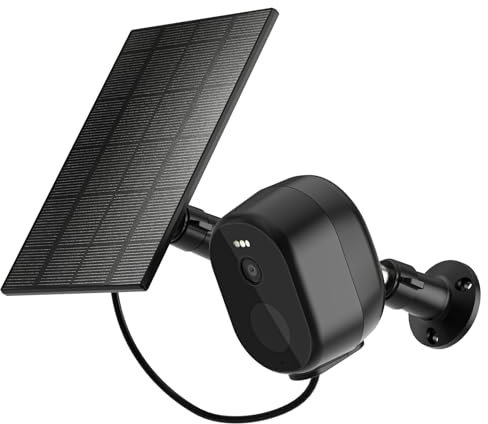 Woox Überwachungskamera Aussen Solar 2,5K 4MP, WLAN Kamera Überwachung Aussen Kabellos mit Akku, Licht Farbnachtsicht, PIR-Bewegungserkennung, IP65, 2,4GHz (Schwarz)