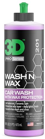 3D Auto Detailing Products Wash N Wax Shampoo & Conditioner, 454 ml