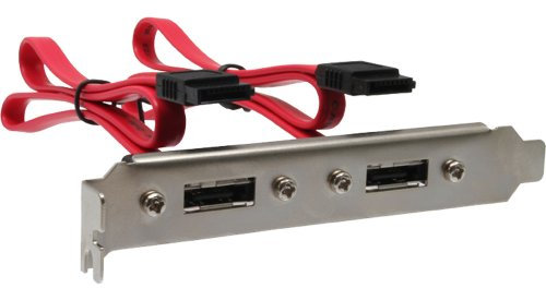 InLine 27902A adaptador de cable 2x eSATA SATA Rojo, Plata