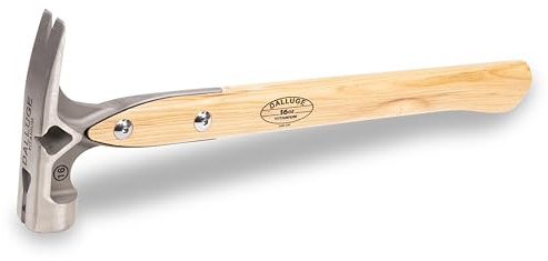 Vaughan DDT16P DDT Straight Claw Smooth Face Titanium Hammer | Precision-Cast Titanium Head, Smooth Face, 17 Inch Hickory Handle, Sidewinder Nail Puller, NaiLoc Holder, VN07182